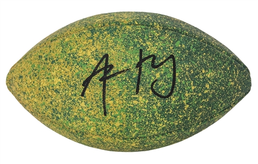 Aaron Rodgers Signed William Lopa Hand Painted Football 1/1 (Beckett)